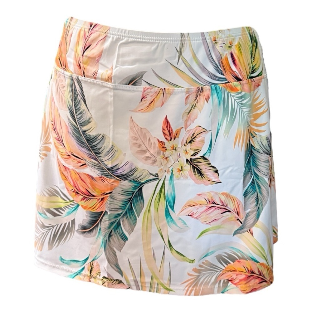 Jantzen White Tropical Swim Skirt Size 10